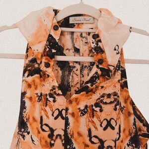 Geren Ford Y2K Silk Watercolor Print Tank – Bold Artsy Multi-Color (Size XS) 🎨